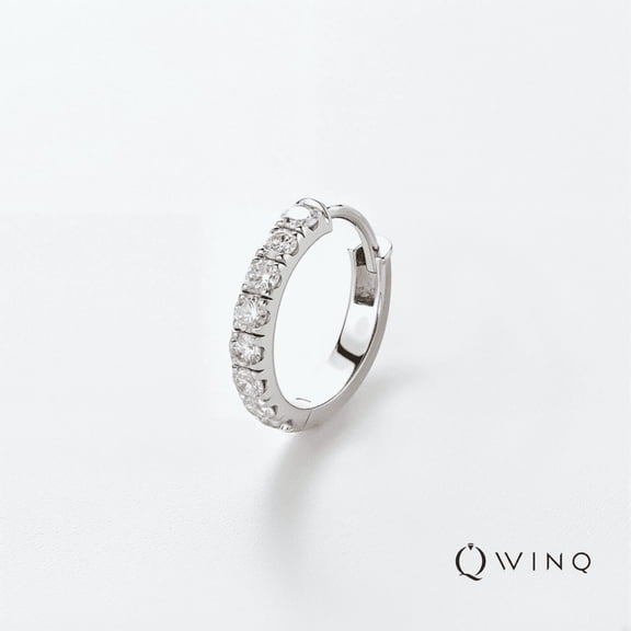 WINQ Anneau Simple Boucle d'Oreille Simple Diamant de Laboratoire Or 14 K Chacun
