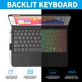 thumbnail image 3 of TFixol 360° Rotatable Bluetooth Keyboard for iPad Pro 11/Air 4/5th, ABS Material, 500mAh Battery, 10M Range, Black/Silver/Rose Gold Options, 3 of 7