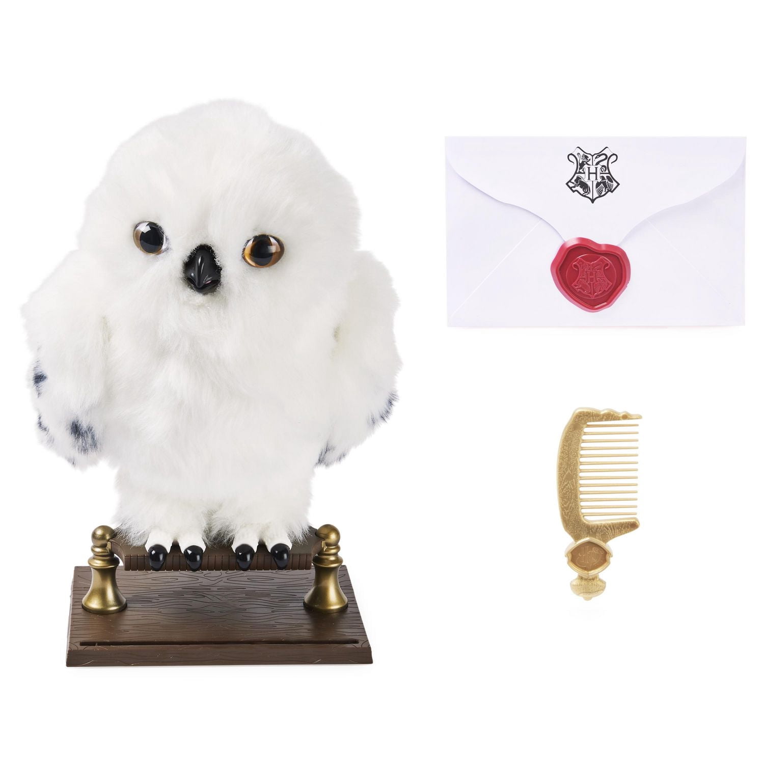 Wizarding World, Chouette Harry Potter interactive Enchanting Hedwig avec plus de 15 effets sonores et mouvements et enveloppe Hogwarts, jouets pour enfants à partir de 5 ans