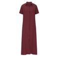 thumbnail image 4 of Fshaion Robe d'Été pour Femmes 2024 Grande Taille Décontractée Aguichant Col Rond Uni et Manches Courtes Robe à Boutons en Liquidation à Moins de 10!, 4 of 6