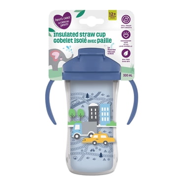 Parent's Choice Gobelet d'Apprentissage Isotherme avec Paille et Poignées, 300 ml, 12m+