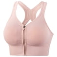 thumbnail image 1 of Ailaofu Women's Zip Front Sports Bras Wireless Padded Racerback Medium Support Post-Surgery Bra Yoga Exercise Athletic Bras, 1 of 4