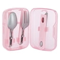thumbnail image 1 of Cool Gear Pink Slider Cutlery Set - Travel Fork, Knife, Spoon, 1 of 3