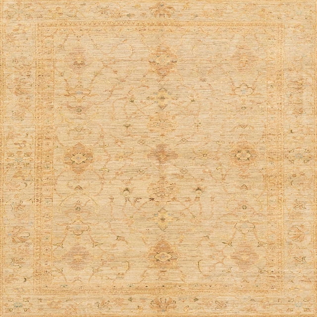 Ahgly Company Tapis d'Intérieur Carrés Abstraits Orange Tapis de Zone Abstraits, 7 Pieds Carré