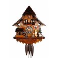 thumbnail image 1 of Cuckoo Clock Black Forest house with moving beer drinker and mill wheel, 1 of 1