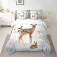 thumbnail image 2 of Christmas Full Comforter Set 7 Pieces,Reindeer Bird Rabbit Comforter for Full Size Bed Reversible,Watercolor Farmhouse Animal Bed in a Bag with Comforter,Sheets,Pillowcases & Shams, 2 of 5
