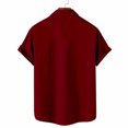 thumbnail image 4 of HKEJIAOI Chemises Habillées pour Hommes Manches Courtes Chemise à Rayures Imprimée Décontractée Mode Col à Revers, 4 of 4