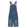 thumbnail image 3 of JIUKE Jumpsuits for Men Casual Summer Washed Suspender Short Rompers 1 Piece Straight Leg Shorts Overalls, 3 of 5
