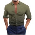 thumbnail image 1 of Birdeem Chemises pour Hommes Manches Longues Boutonnées Mode Décontractée Imprimée Bouton Col Rabattu Chemise Chemise Hauts Été Chemises Manches Longues pour Hommes, 1 of 4