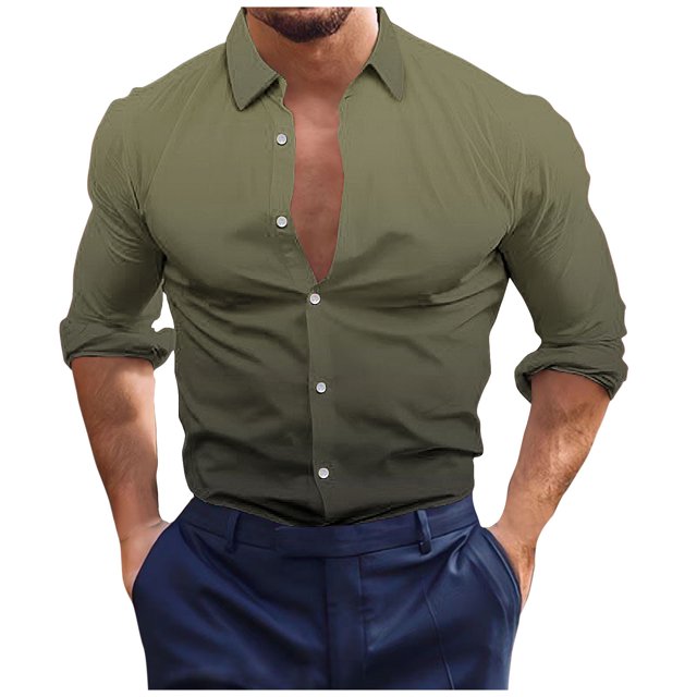 Birdeem Chemises pour Hommes Manches Longues Boutonnées Mode Décontractée Imprimée Bouton Col Rabattu Chemise Chemise Hauts Été Chemises Manches Longues pour Hommes