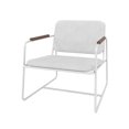 thumbnail image 1 of Manhattan Comfort Whythe Fauteuil d'Appoint Bas en Cuir PU 2.0, Blanc, 1 of 3