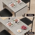 thumbnail image 4 of Bar Table and Chairs Set, 3 Piece Pub Dining Table with Flip Top Extension & Storage Shelves, Elevated Height Design, Small Spaces Kitchen Dining Furniture, 4 of 7