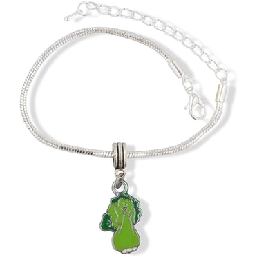EPJ Food Charms | Bok Choy Hypoallergenic Stainless Steel Snake Chain Charm Bracelet Food Jewelry and Food Beads or Food Charm Bracelet for Women Men Cooks or Chefs A Great Food Pendant
