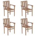 thumbnail image 1 of vidaXL Chaises de Jardin Empilables 4 Pcs Bois de Teck Massif, 1 of 5