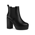 thumbnail image 1 of Unique Bargains Women's Platform Chunky High Heels Chelsea Ankle Boots, 1 of 8