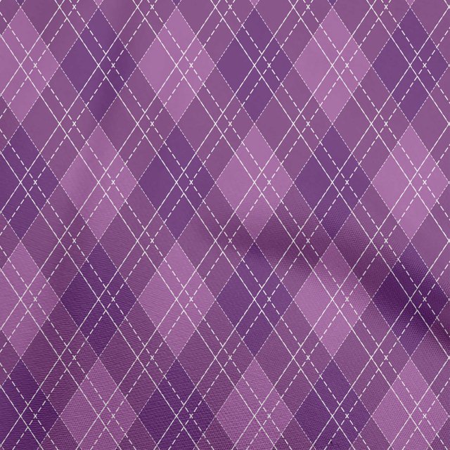 oneOone Cotton Jersey Purple Fabric Check Fabric For Sewing Printed Craft Fabric By The Yard 58 Inch Wide
