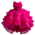 thumbnail image 4 of XDZJLR Girl Dresses Children'S Solid Color Irregular Mesh Lace Knee Length Trailing Wedding Puffy Princess Clothing, 4 of 4