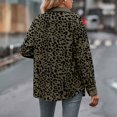 thumbnail image 4 of PEZHADA Womens Shacket Jacket New Leopard Print Button Long Sleeve Jacket Shirt Coat with Pocket Army Green, 4 of 6
