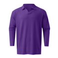 thumbnail image 4 of Cathalem Polo pour Homme Décontracté à Manches Longues Coupe Régulière Mode Chemise de Couleur Unie, Violet TTTG, 4 of 5