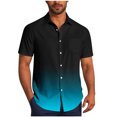 thumbnail image 1 of Pisexur Shirts for Man T Hommes Mode Décontractée Col Rabattu Impression Dégradée Chemise à Manches Courtes Bouton Blouse Bleu Ciel, L Chemises de Golf Hommes & Chemises Hommes, 1 of 7