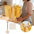 thumbnail image 2 of Pasta Drying Rack Wooden Foldable Pasta Dryer Rack Stand Easy Storage & Quick up Spaghetti Stand Hanger with 9 Suspension Rods for Kitchen Counter, 2 of 7