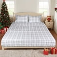 thumbnail image 2 of Gogreen 100% Cotton Christmas Sheet Set Full Size, Christmas Plaid, 3PC Set, Breathable Bed Sheet for Hot Sleeper and Night Sweats, Deep Pocket Up to 16 Inches, 2 of 8