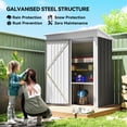 thumbnail image 4 of Outsunny Remise de Rangement Extérieure Petite 5 X 3 Pi avec Tablette Ajustable Gris Foncé, 4 of 10
