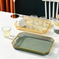 thumbnail image 3 of Tray with Hollow Handle Thicken Stackable Light Luxury Inlaid Golden-rimmed Tray for Kitchen, 3 of 8