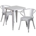 thumbnail image 2 of Flash Furniture Set de Restauration Bistro en Métal Carré 3 Pièces en Vert, 2 of 9