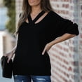 thumbnail image 4 of EGNMCR Cardigans pour Femmes, Chandails pour Femmes Mode Femmes Couleur Unie Manches Longues Chandail Col en V Décontracté Hauts de Chandail Femmes Chandail, 4 of 7