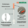 thumbnail image 3 of Elimedical Veterinary Syringe U-40 1ml 28G x 1/2" 30pcs/box 10V2813B, 3 of 5