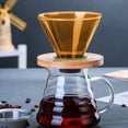 thumbnail image 4 of PRETXORVE Coffee Coffee Colored Glass Mug Portable Glass Hand Brewed Coffee Mug Drip Reusable Removable Wooden Base, 4 of 6