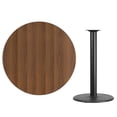 thumbnail image 2 of Bowery Hill Table de Bar Ronde 42 Pouces en Noir et Noyer, 2 of 2