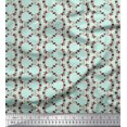 thumbnail image 1 of Soimoi Green Poly Georgette Fabric Anemone & Roses Floral Print Print Fabric by the Yard 52 Inch Wide, 1 of 3