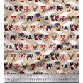 thumbnail image 1 of Soimoi Cotton Voile Fabric Geometric & Dogs Patchwork Print Fabric by The Yard 42 Inch Wide, 1 of 3