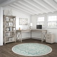 thumbnail image 2 of Bush Furniture Key West 60W L Desk with Cabinet & Bookcase in Washed Gray, 2 of 7