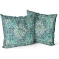 thumbnail image 1 of Green Boho Throw Pillow Covers Set of 2 Monaco Rug Carpet Double Sided Pattern Cotton Soft Pillow Case Cushion Cover Pillowcase for Garden Couch Sofa Bed Decorative 20x20 inch, 1 of 5