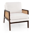 thumbnail image 4 of Gymax Set Of 2 Mid Century Modern Accent Chair Living Room Armchair w/ Rattan Arms Brown, 4 of 6