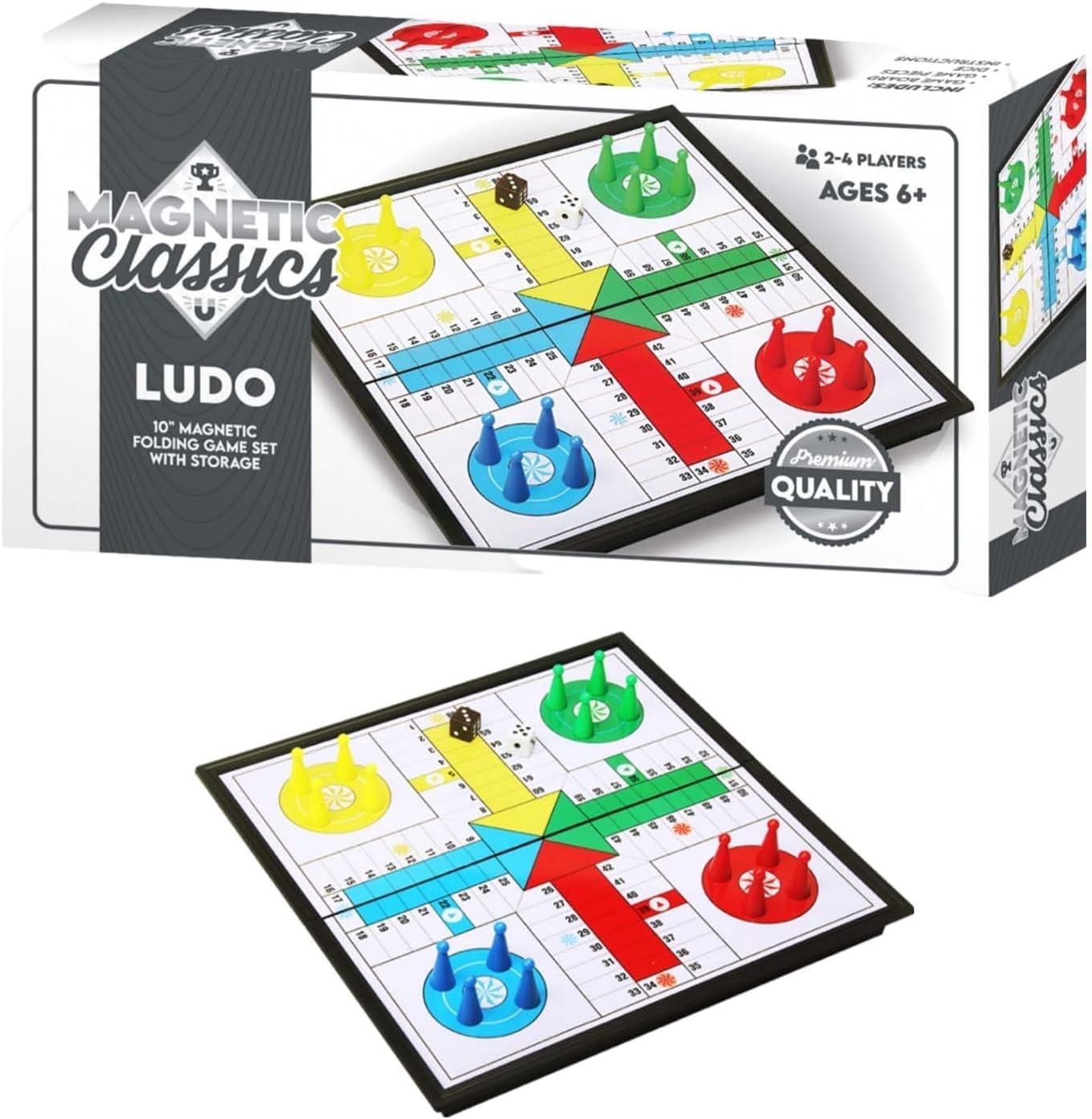 Tradeopia Magnetic Classics – 10 Inch Magnetic Folding Ludo, Magnetic Classic Game