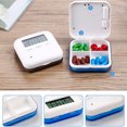 thumbnail image 3 of Boîte à Médicaments Portable avec Alarme, Minuterie, Organisateurs Intelligents de Pilules avec Clochette, Rappel par Vibration, 4 Grands Compartiments, Étui à Médicaments, 3 of 8