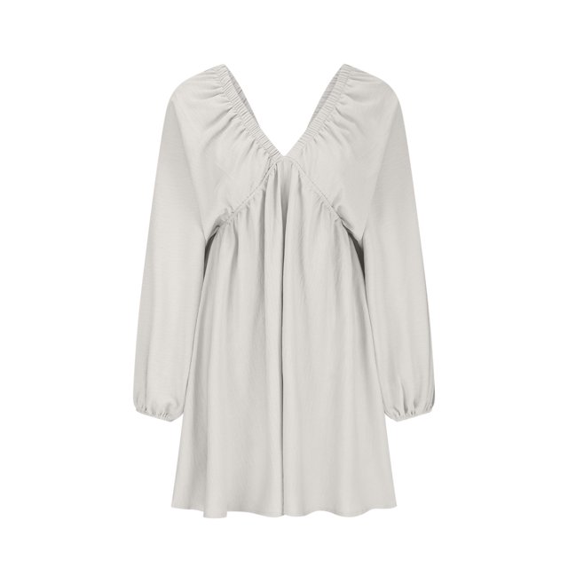 Gspmoly Robe pour Femmes, Robe à Col en V pour Femmes à Manches Longues Longueur Genou, Robe Aguichant Rétro Ample, Robes d'Été pour Femmes jusqu'à 60 % de Rabais