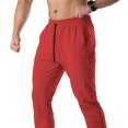 thumbnail image 2 of Ceisia Men Solid Color Loose Casual Pants Elastic Waist Drawstring Sports Gift Work Trousers, 2 of 5