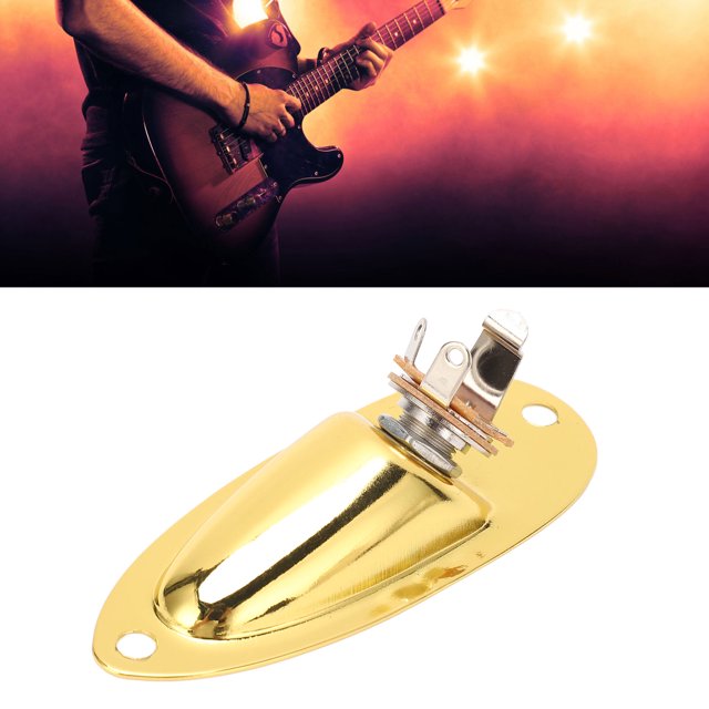 Metal Boat Style Guitar Input Jack With String Fixators, 6.35mm Jack, For Electric Guitars