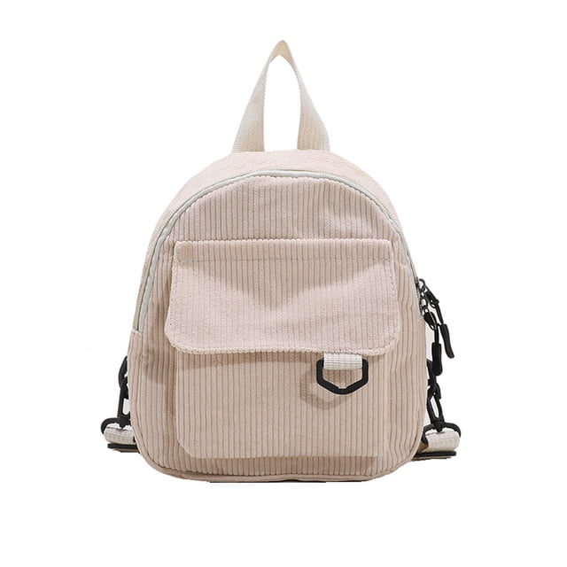 Mini Backpack - Ins Cute OL Commuting Bag with Adjustable Shoulder Strap and Corduroy Texture