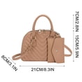 thumbnail image 3 of Pisexur Ladies Fashion Color Leather Versatile Handbag Double Zipper Messenger Bag, 3 of 9