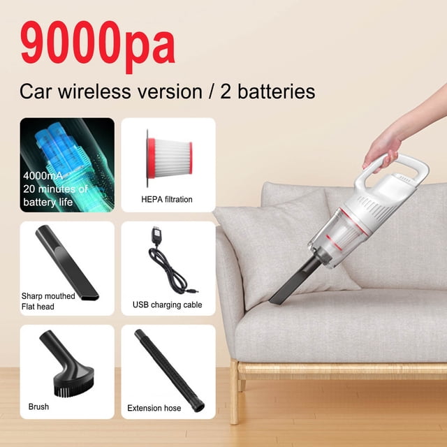 Up to 40% off Gifts Oefntac Car Vacuum Cleaner Portable Stick Vacuum Cleaner- 2 In 1 Mop/vacuum Household Vehicle-Mounted Wireless Vacuum Cleaner Large Suction Vacuum Cleaner Handheld Vacuum Cleaner