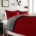 thumbnail image 3 of Mocassi 7-Piece Bed-in-a-Bag Comforter & Sheet Set 7-Piece Queen Size Bed-in-a-Bag, Super Cozy Bed Sheets and Comforter Set, Wrinkle and Stain Resistant, Red/Gray, 3 of 5