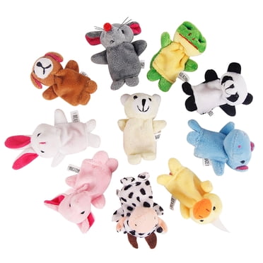 10 Pcs Marionnettes à Doigt Animaux Marionnettes à Main Jouets pour Enfants Conte et Jeu de Rôle Matériau en Velours Doux
