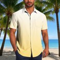 thumbnail image 2 of Pisexur Shirts for Man T Hommes Mode Décontractée Col Rabattu Impression Dégradée Chemise à Manches Courtes Blouse Jaune, m Chemises de Golf Hommes & Chemises Hommes, 2 of 7
