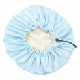 thumbnail image 2 of Bonnet de Couchage en Satin Bonnet de Nuit Doux Réglable Double Couche Chapeau pour Femme (Violet), 2 of 3